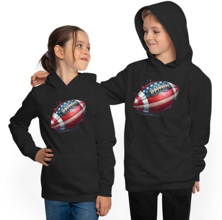 Hoodie Hooded Sweatshirt Kids - American Football in USA Colors i502